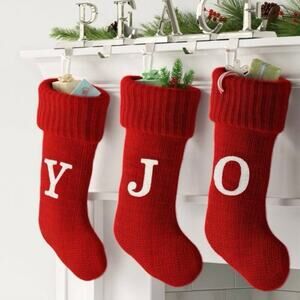 NEW Wondershop Red Knit Monogram Christmas‎ Stocking Letter Y Festive Holiday